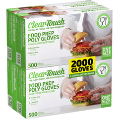 Clear-Touch Food Prep Poly Gloves, One Size, 2,000-count