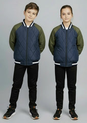 Wearium Olive Aura Bomber Jacket - Kids