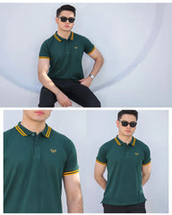 Wearium Gold Green - Tipping Cotton Polo (Size: 2XL)