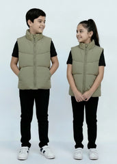 Wearium Sage Green Puffer Jacket - Kids