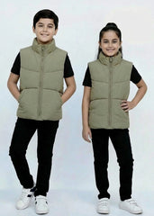 Wearium Sage Green Puffer Jacket - Kids