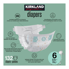 Kirkland Signature Diaper Size: 6 (35+ lb/16+ kg), 132 Diapers