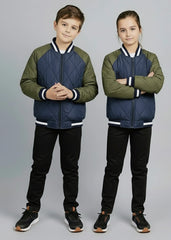 Wearium Olive Aura Bomber Jacket - Kids
