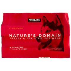 Kirkland Signature Nature's Domain Canned Dog Food, Turkey & Pea Stew, 13.2 oz, 24-count