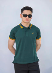 Wearium Gold Green - Tipping Cotton Polo (Size: 2XL)
