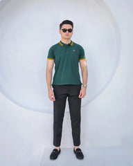 Wearium Gold Green - Tipping Cotton Polo (Size: 2XL)