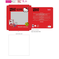 Hello Kitty Eyeshadow Palette Set - 35 Custom Colors, 5 Themed Brushes, Flip - up Glitter Cover, 8+