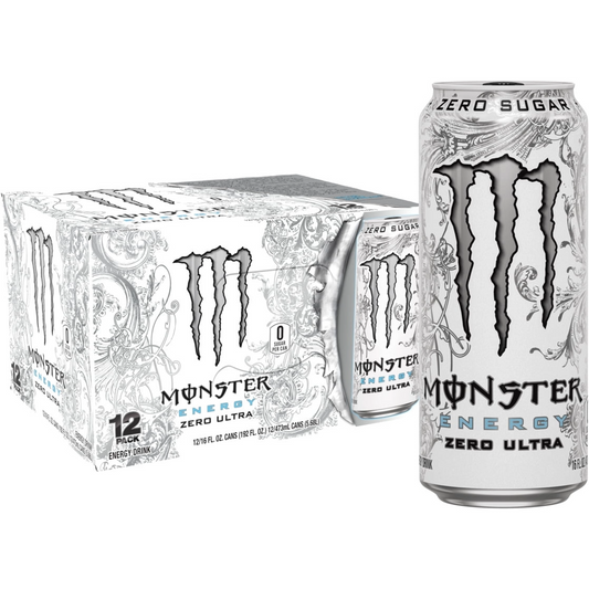 Monster Energy, Zero Ultra, Sugar Free Energy Drink, 12 Pack - 16 Fl Oz