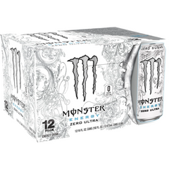 Monster Energy, Zero Ultra, Sugar Free Energy Drink, 12 Pack - 16 Fl Oz