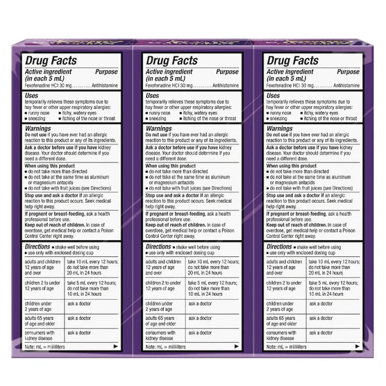 Allegra Children's Allergy Medicine 12-Hour Non-Drowsy Mixed Berry, 12 Fluid Ounces