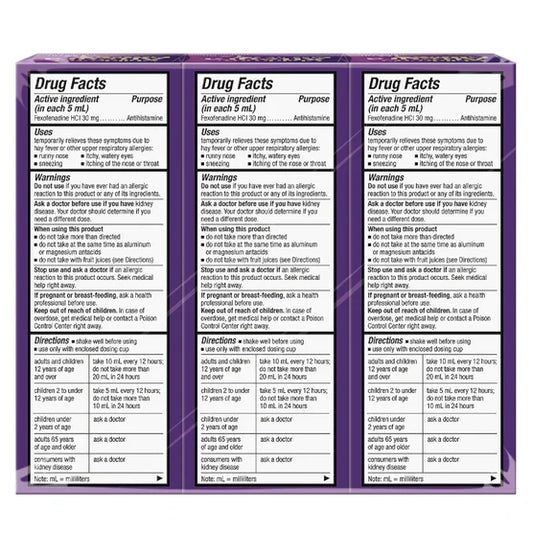 Allegra Children's Allergy Medicine 12-Hour Non-Drowsy Mixed Berry, 12 Fluid Ounces