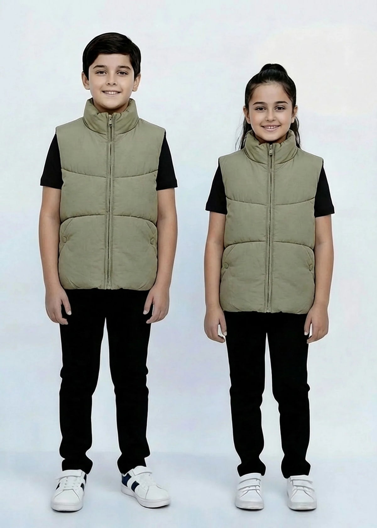 Wearium Sage Green Puffer Jacket - Kids