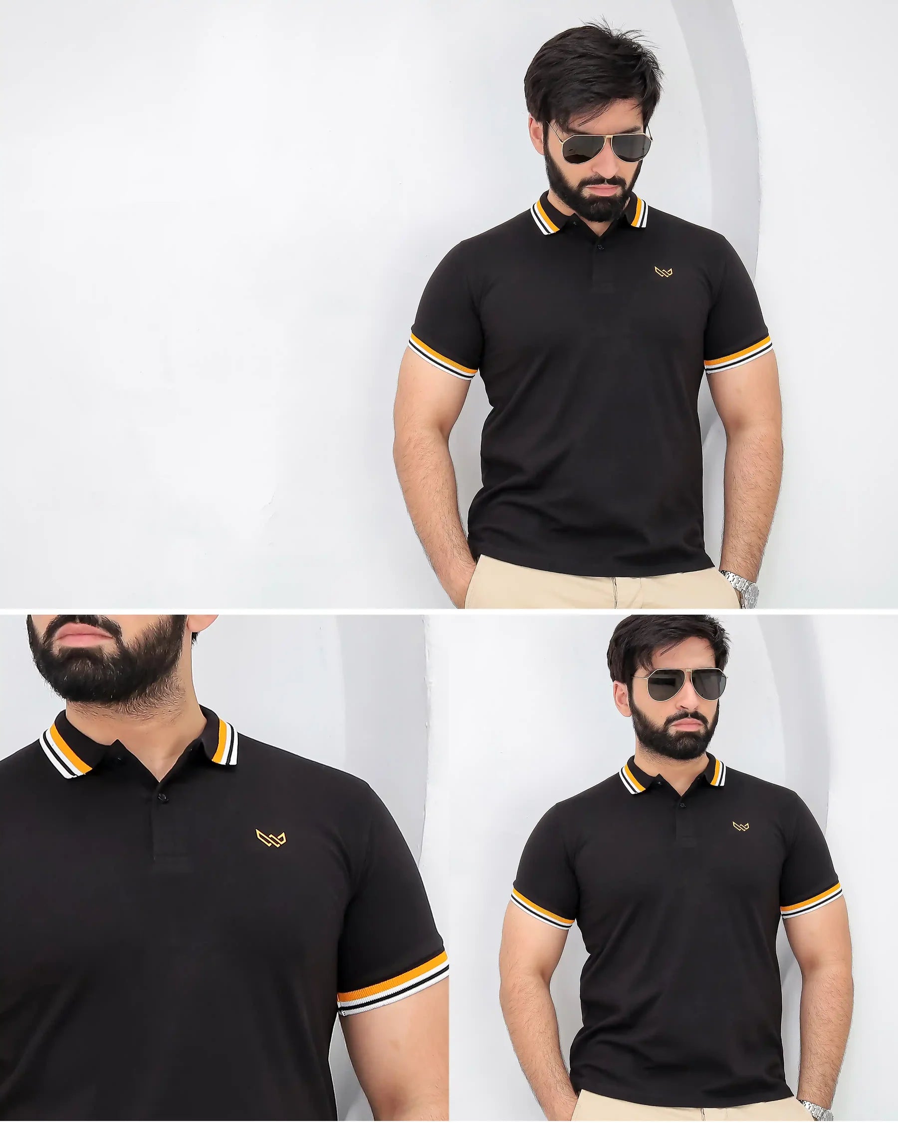 Wearium Excellence Black Polo - Premium Cotton (Size: 2XL)