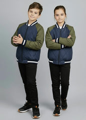 Wearium Olive Aura Bomber Jacket - Kids