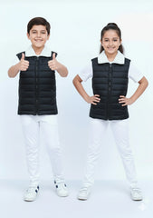 Wearium Elegant Sherpa Puffer Jacket - Black Kids