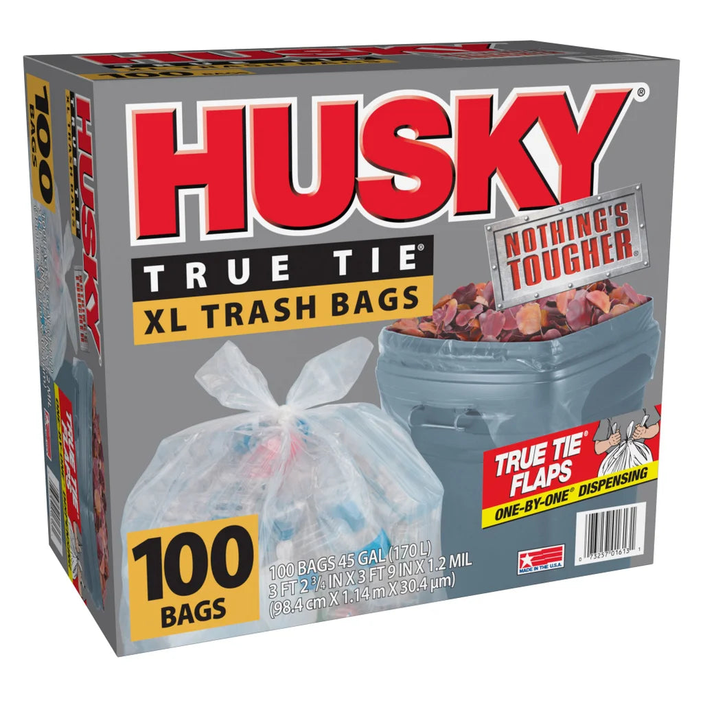 Husky 45 Gallon XL Trash Bags, 100-count