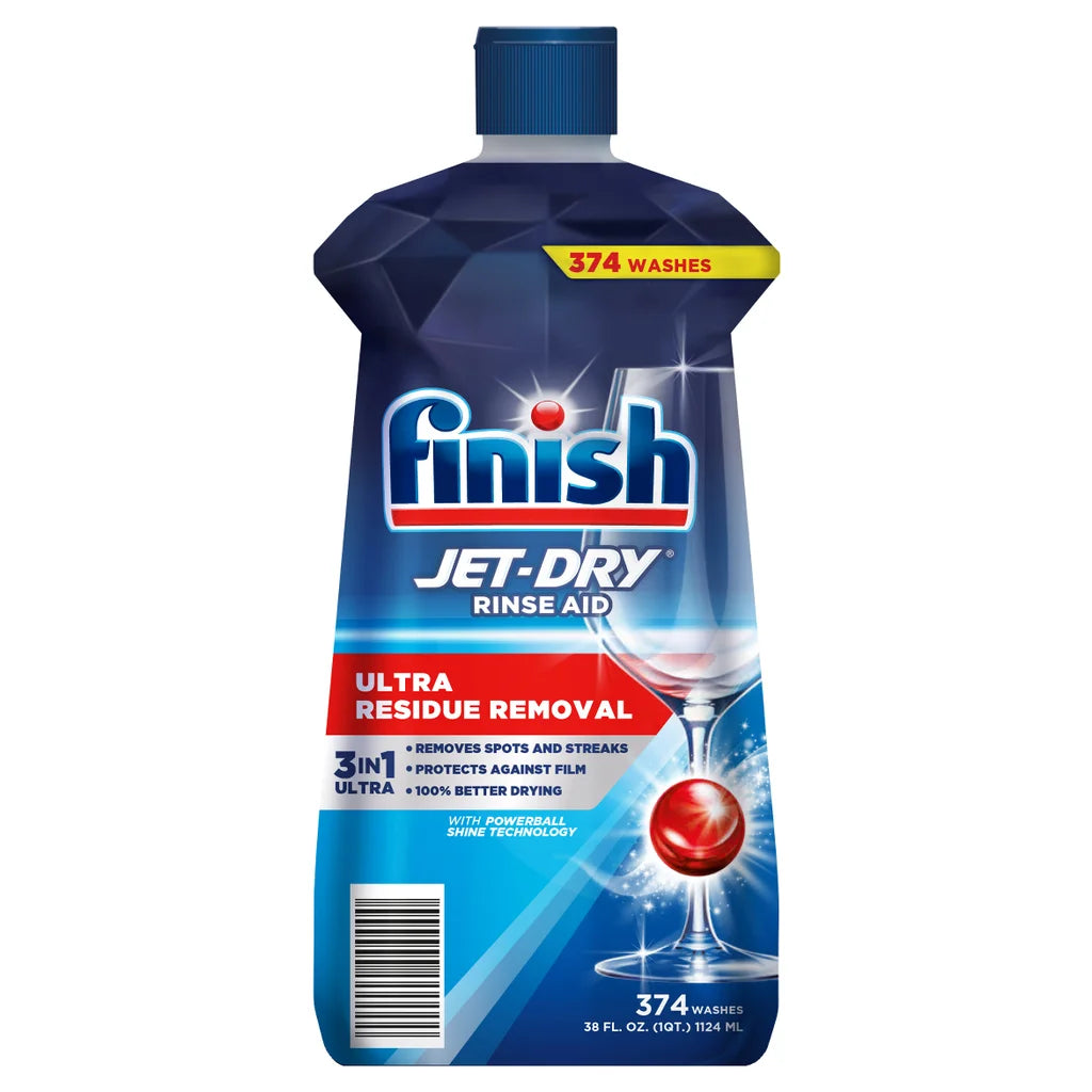 Finish Quantum Ultra Jet Dry Rinse Aid, 374 Washes, 1.12 L