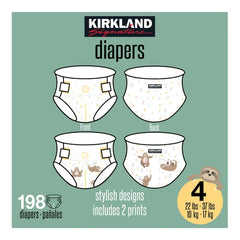 Kirkland Signature Diaper Size 4, (22-37 lbs), 198 Diapers