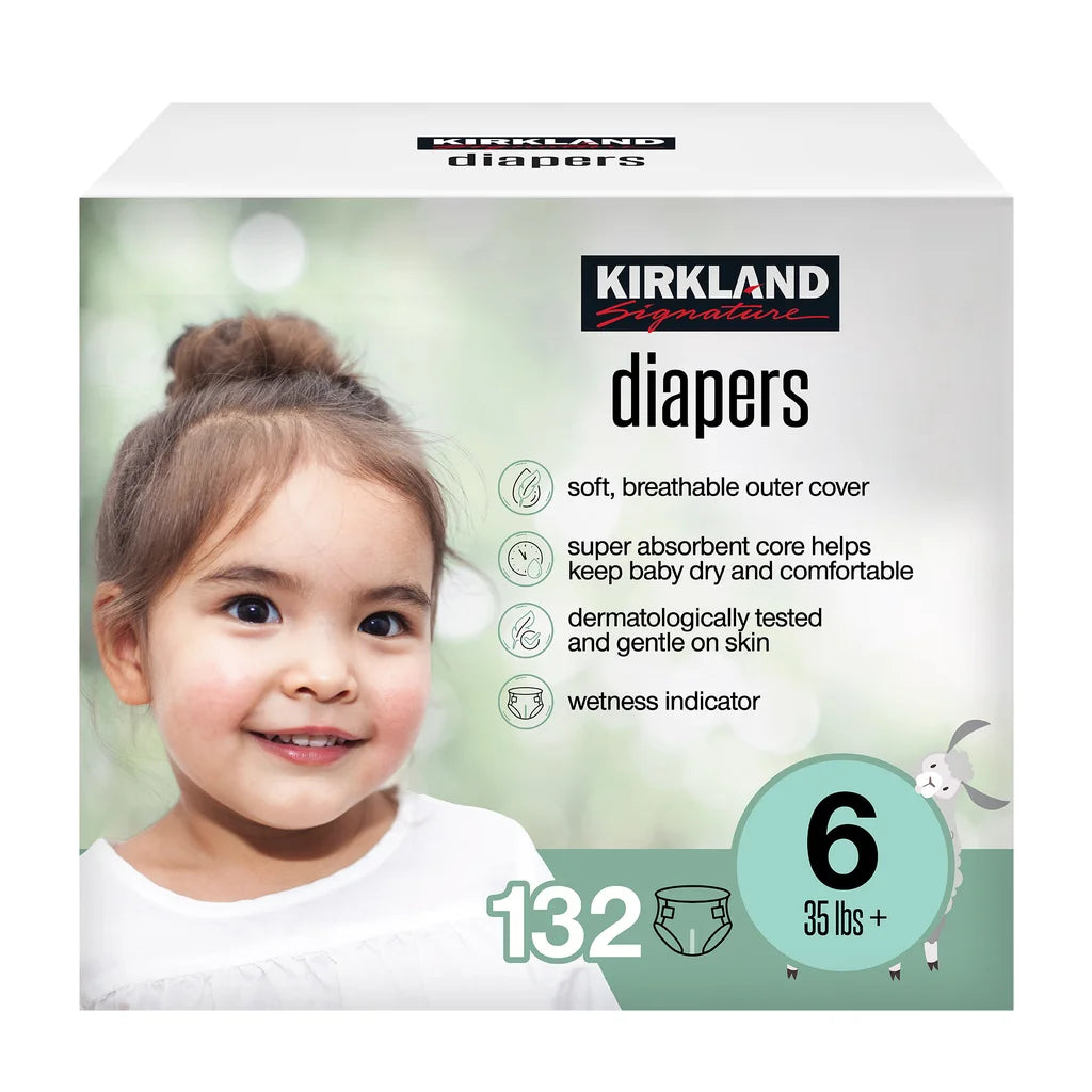 Kirkland Signature Diaper Size: 6 (35+ lb/16+ kg), 132 Diapers