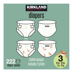 Kirkland Signature Diaper Sizes 3 - (16-28 lbs), 222 Diapers