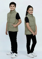 Wearium Sage Green Puffer Jacket - Kids