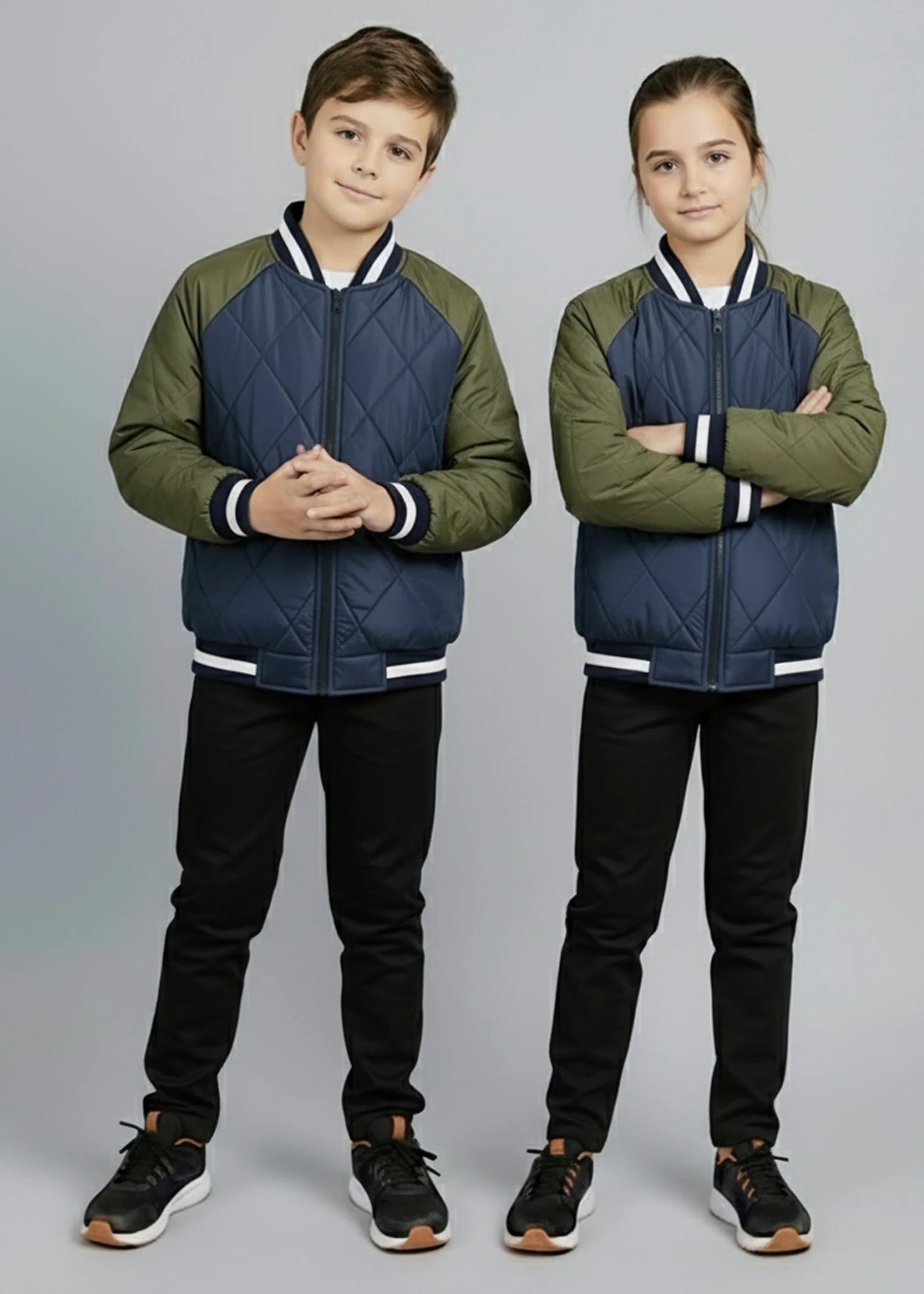 Wearium Olive Aura Bomber Jacket - Kids