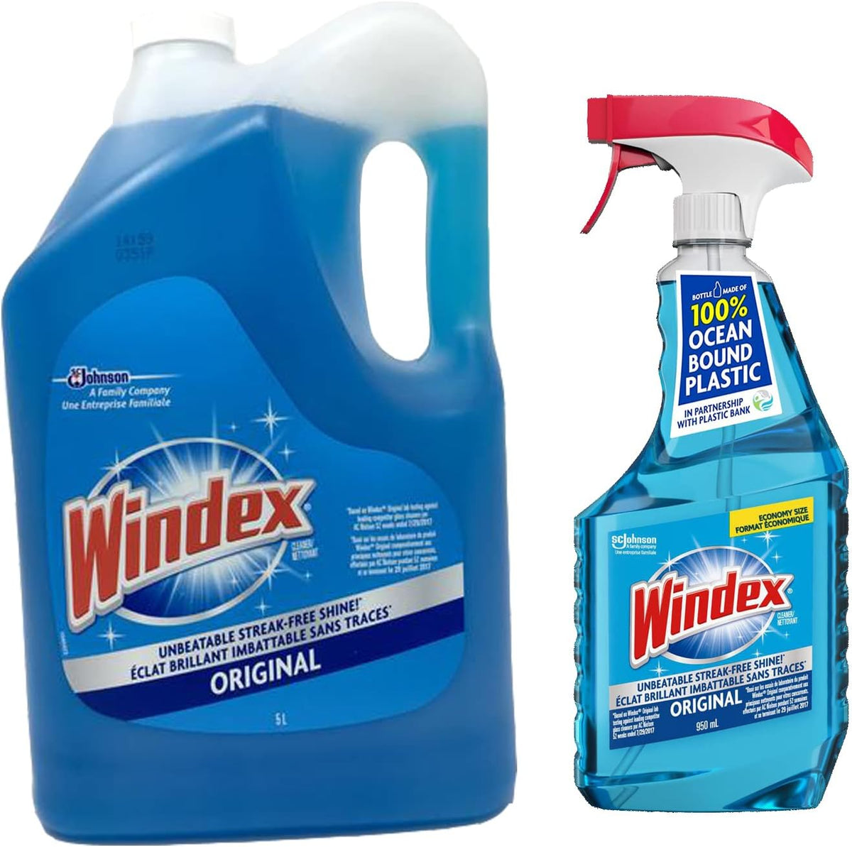 Windex Original Glass Cleaner Set: 5L refill + 950 ml Trigger Spray