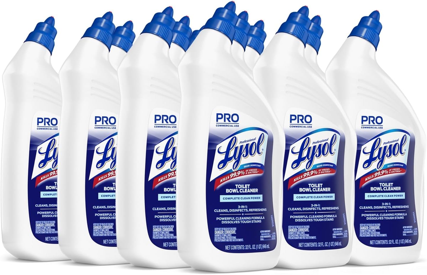 Lysol Advanced Toilet Bowl Cleaner, 32 fl oz, 4-count