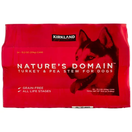 Kirkland Signature Nature's Domain Canned Dog Food, Turkey & Pea Stew, 13.2 oz, 24-count