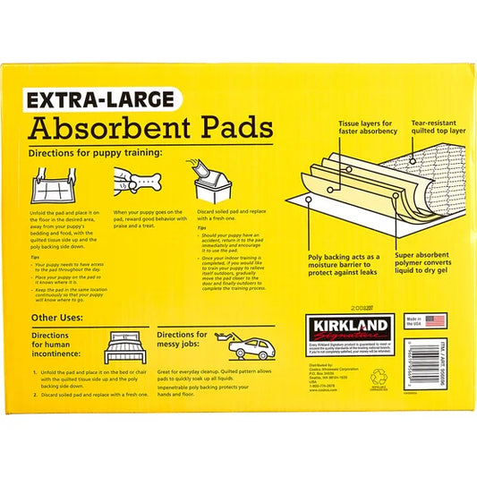 Kirkland Signature Extra-Large Absorbent Pads, 30 in L X 23 in W, 100-count