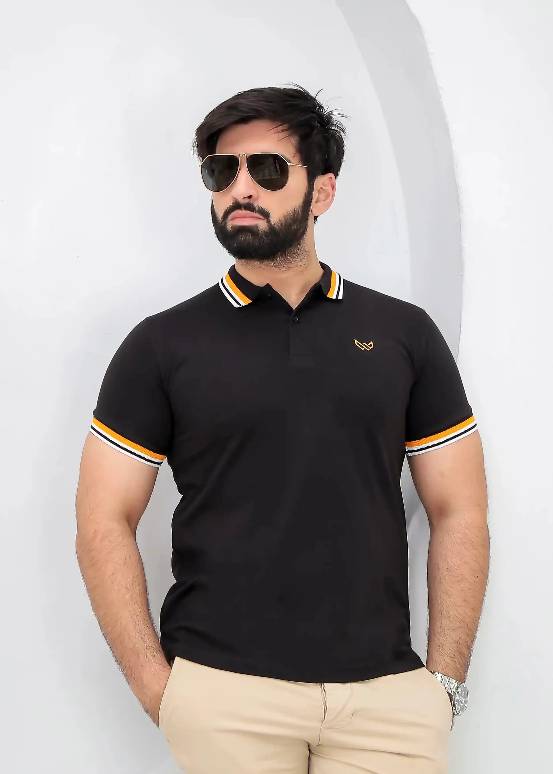 Wearium Excellence Black Polo - Premium Cotton (Size: 2XL)