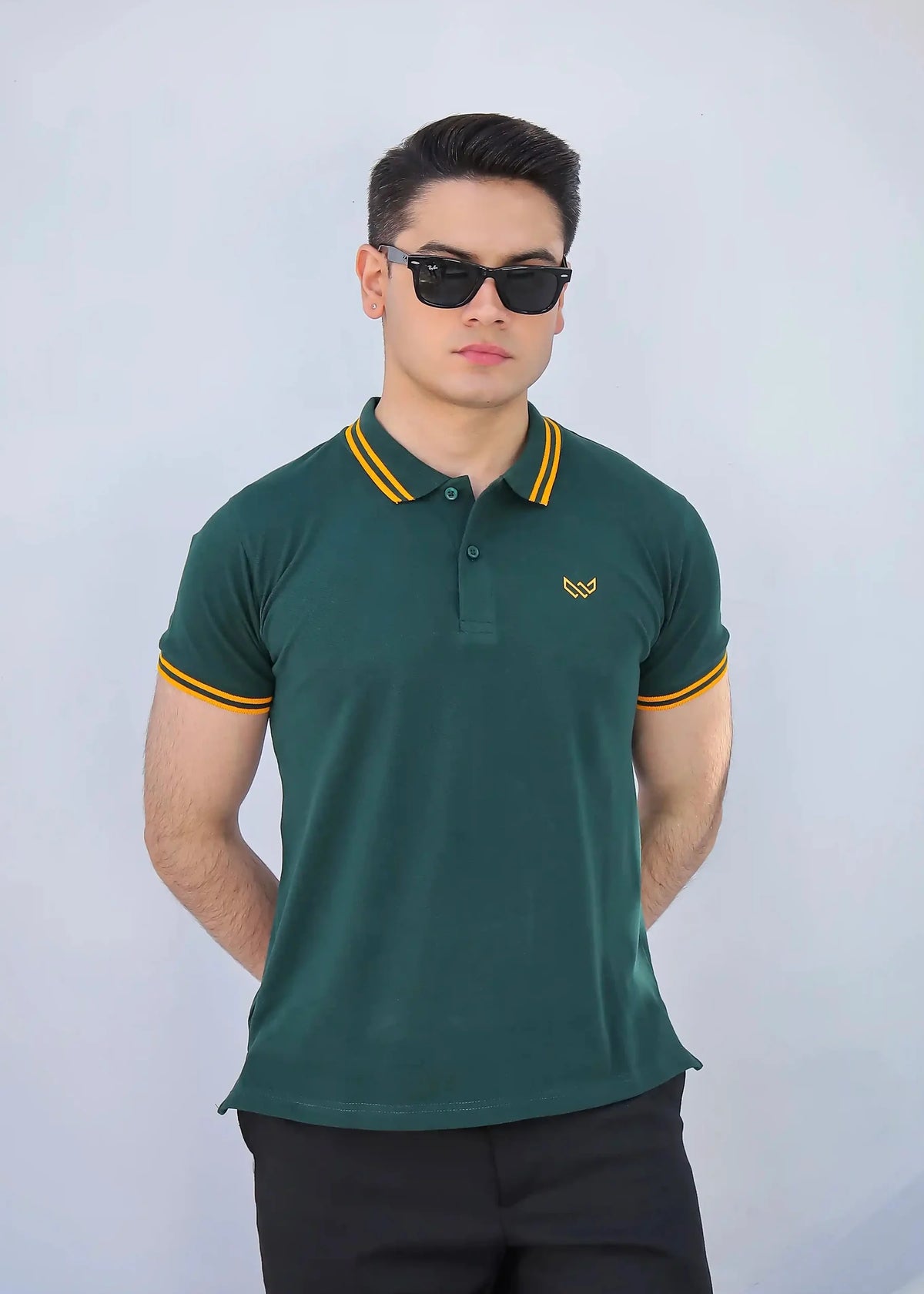 Wearium Gold Green - Tipping Cotton Polo (Size: 2XL)
