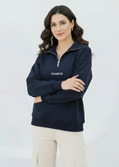 Wearium Quarter Zip Sweatshirt Women - Premium Cotton Fleece (Size: 2XL)