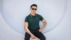 Wearium Gold Green - Tipping Cotton Polo (Size: 2XL)