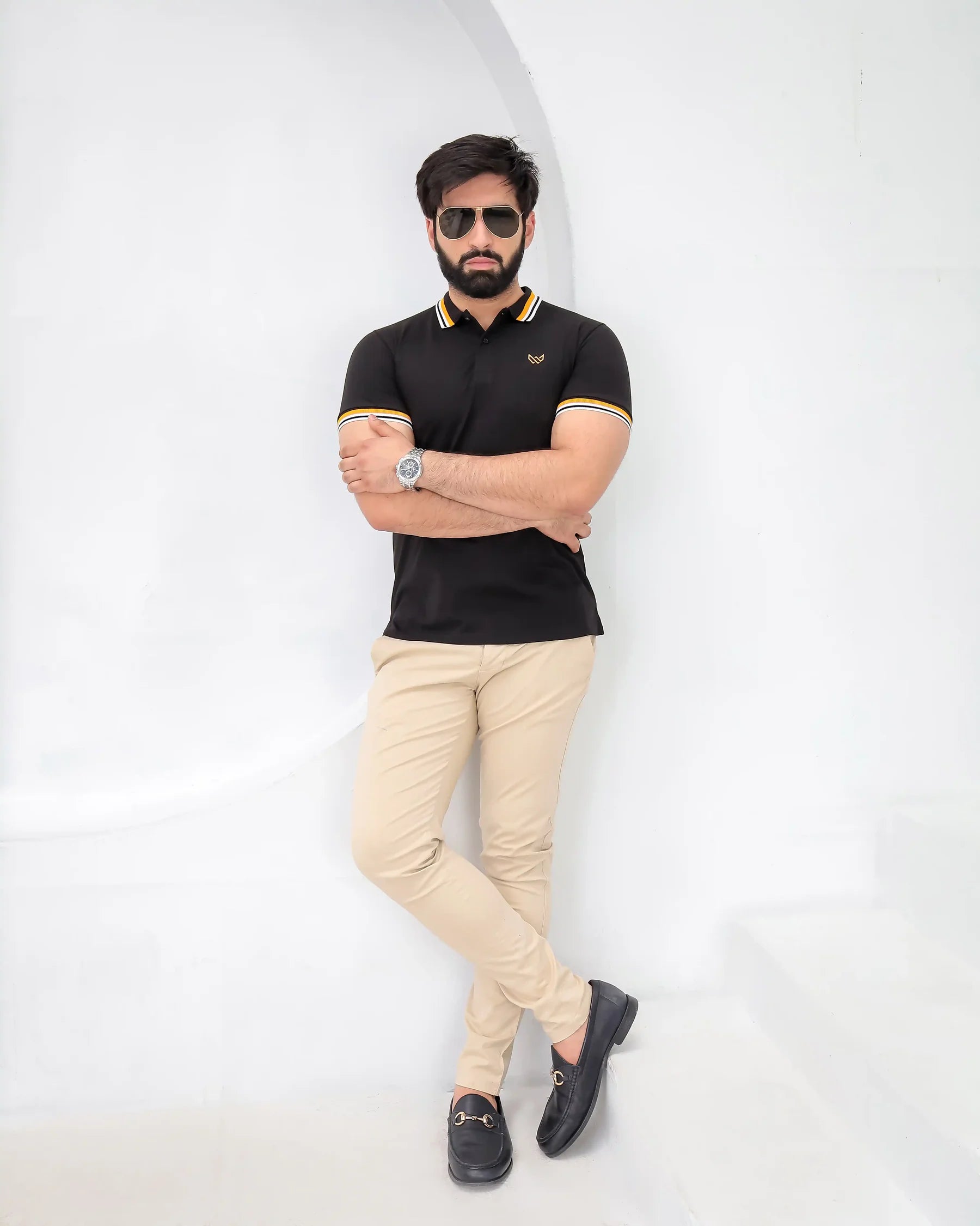 Wearium Excellence Black Polo - Premium Cotton (Size: 2XL)