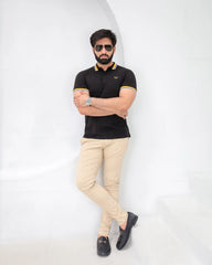 Wearium Excellence Black Polo - Premium Cotton (Size: 2XL)