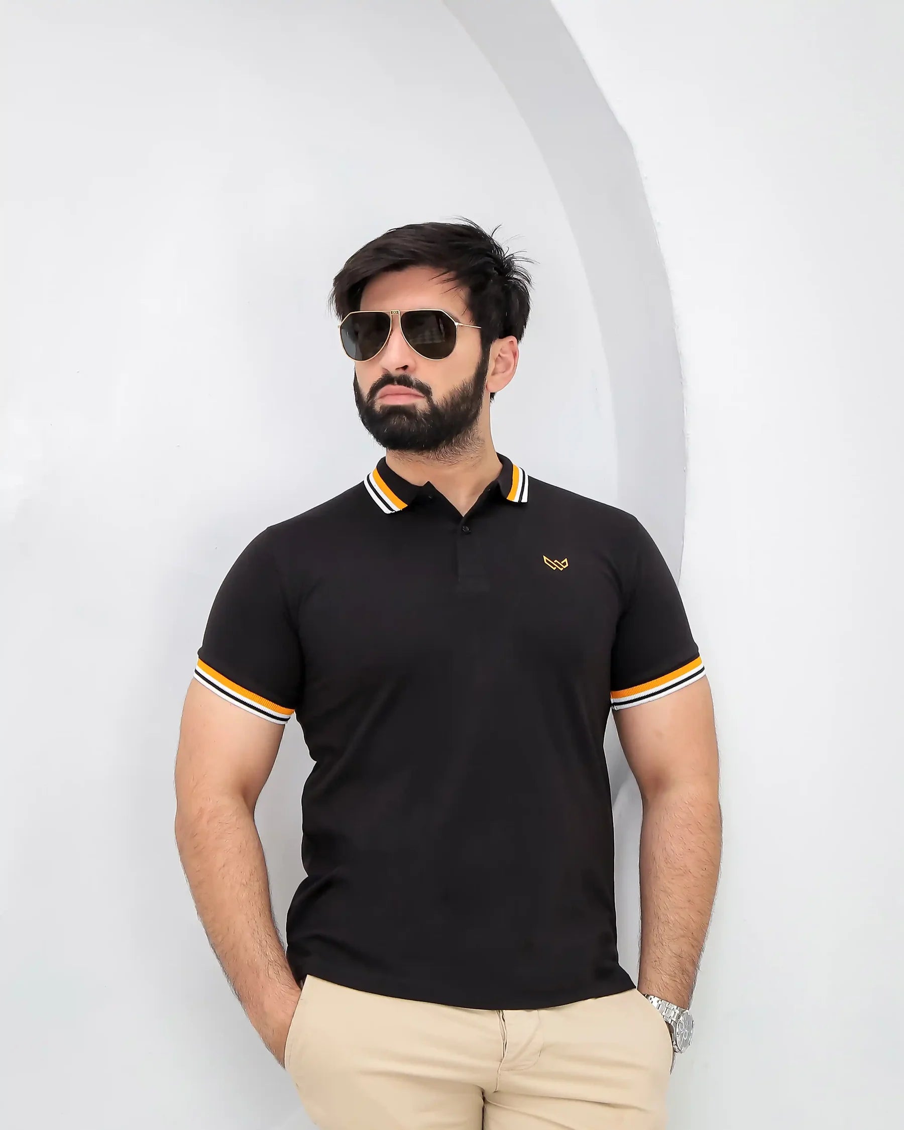 Wearium Excellence Black Polo - Premium Cotton (Size: 2XL)