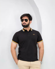 Wearium Excellence Black Polo - Premium Cotton (Size: 2XL)