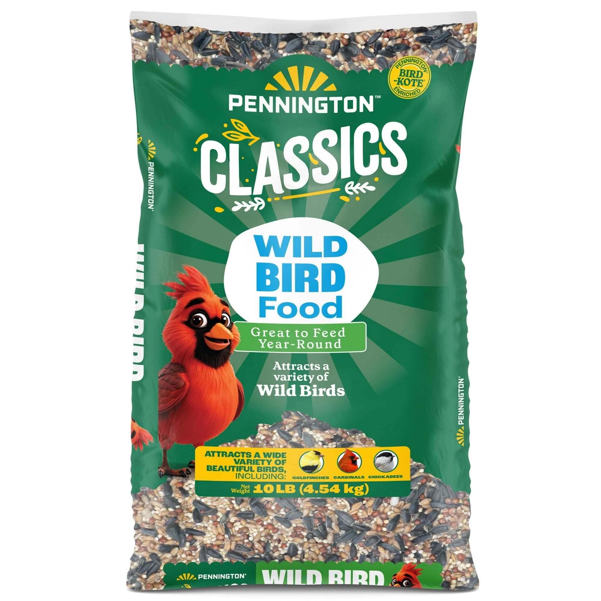Pennington Classic Dry Wild Bird Feed and Wild Bird Seed, 10 lb. Bag, 1 Pack