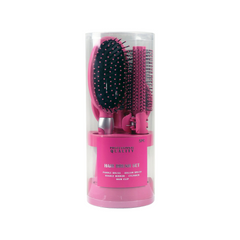 5-Piece Hair Brush Set, Adults and Teens, Pink