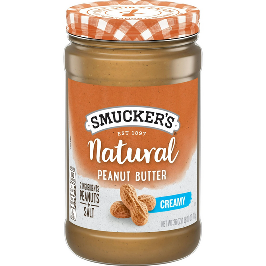 (6 pack) Smucker’s Natural Creamy Peanut Butter, 26 oz Jar