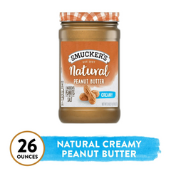 (6 pack) Smucker’s Natural Creamy Peanut Butter, 26 oz Jar