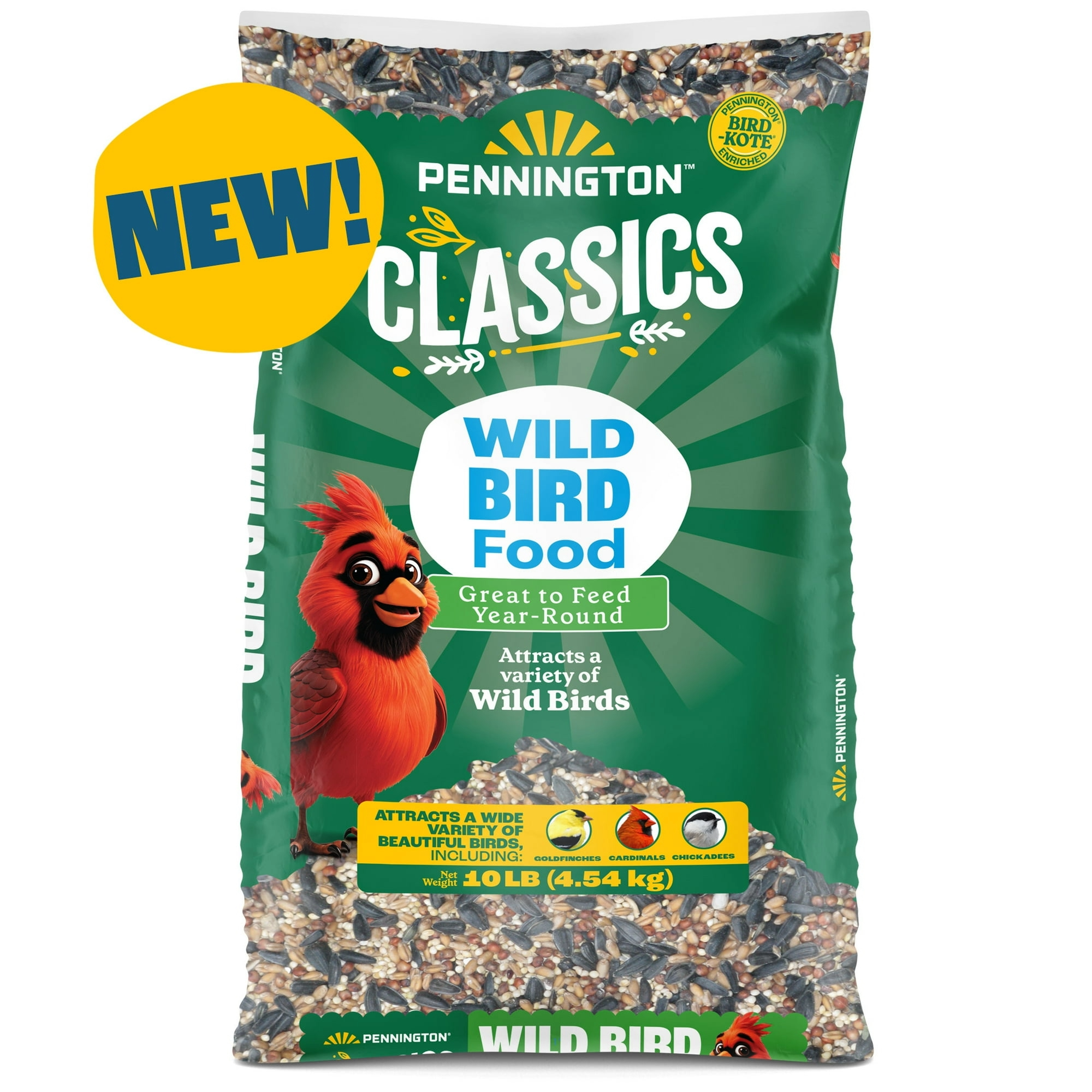 Pennington Classic Dry Wild Bird Feed and Wild Bird Seed, 10 lb. Bag, 1 Pack