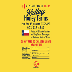 Kelley Honey Farms Local Texas Wildflower Honey 100% Pure Grade A, Raw and Unfiltered Honey, 24 oz