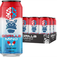Gorilla Mind Energy Drink, No Sugar or Artificial Colors, Bombsicle, 16 oz, 12 pack Cans