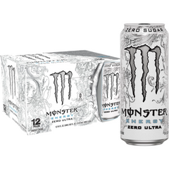 Monster Energy, Zero Ultra, Sugar Free Energy Drink, 12 Pack - 16 Fl Oz