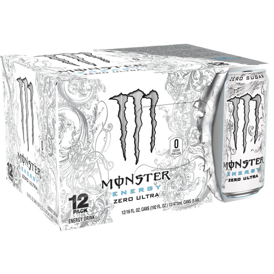 Monster Energy, Zero Ultra, Sugar Free Energy Drink, 12 Pack - 16 Fl Oz