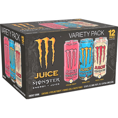Juice Monster Variety Pack PPMLPP, Juice + Energy Drink, 12 Pack - 16 Fl Oz