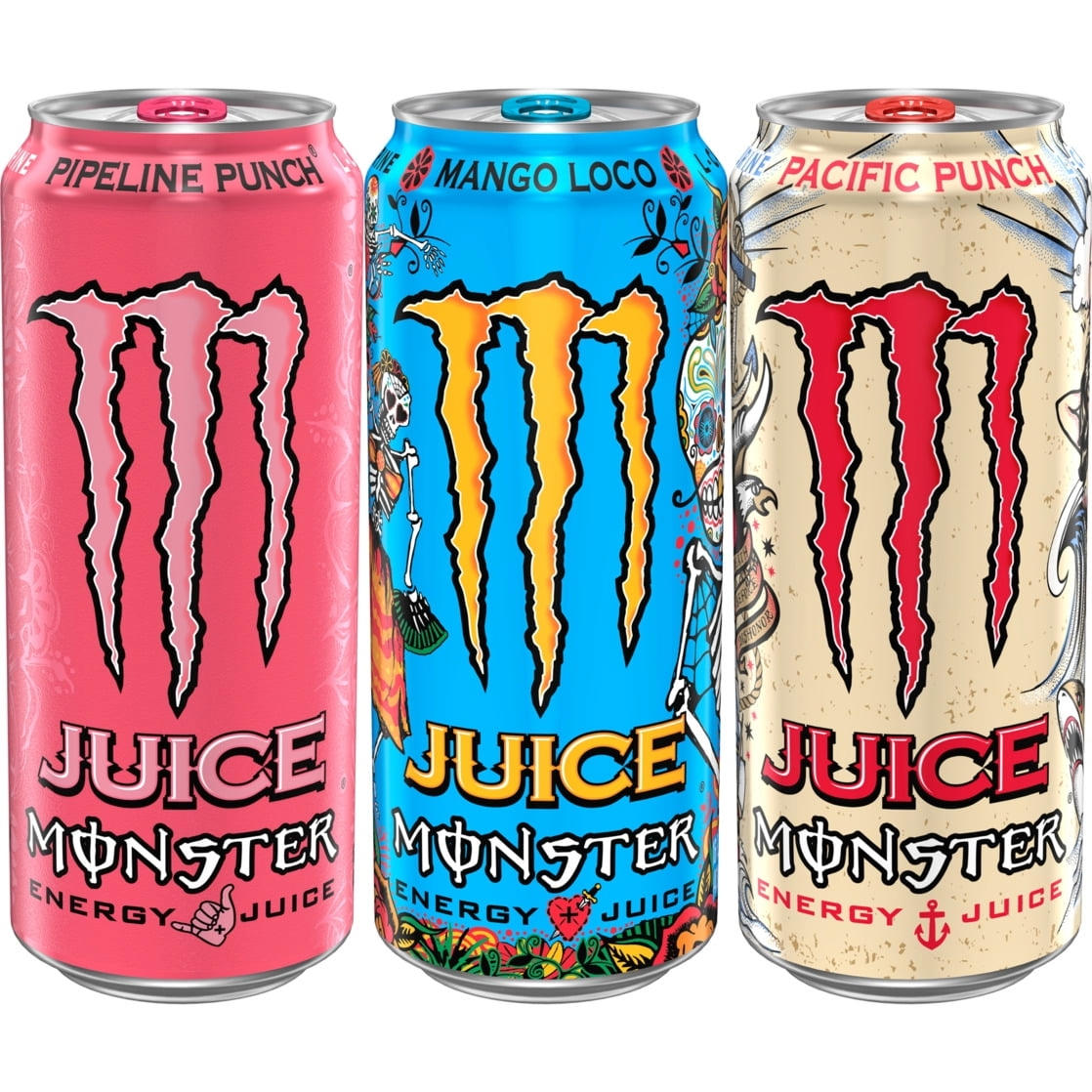 Juice Monster Variety Pack PPMLPP, Juice + Energy Drink, 12 Pack - 16 Fl Oz