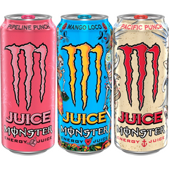 Juice Monster Variety Pack PPMLPP, Juice + Energy Drink, 12 Pack - 16 Fl Oz